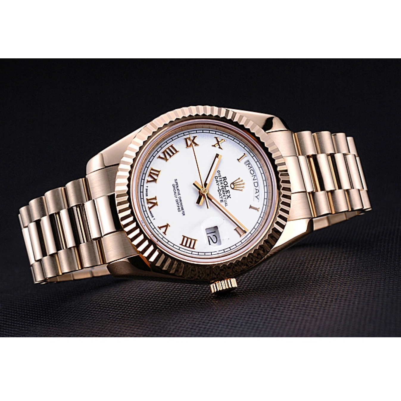 Aaa replica watch Bracelet 622546 Dial White Gold Day-Date Rolex 0823